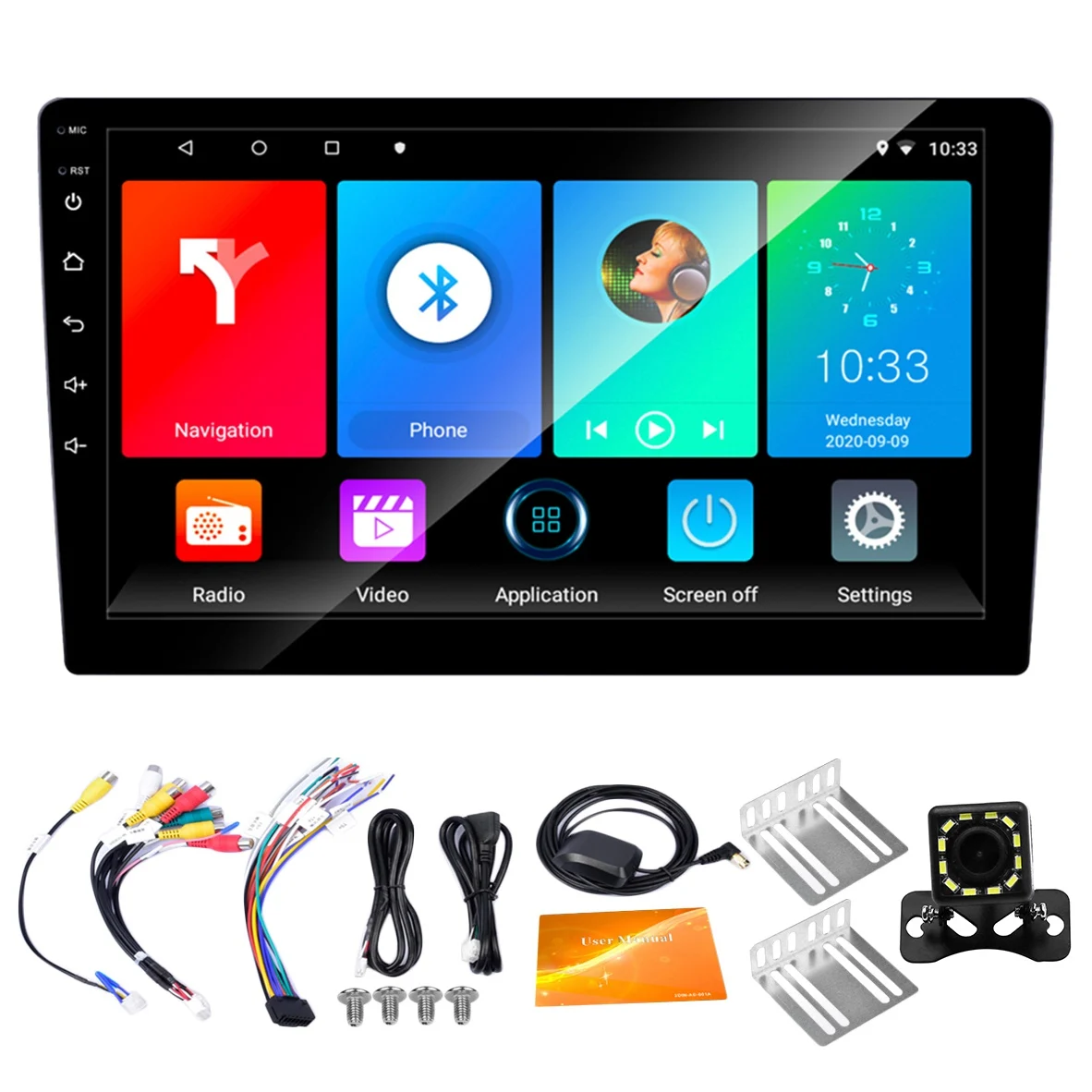 

Автомагнитола 2 Din, Android 10,1, 9 дюймов, mp5-плеер, радио, GPS-навигация, Wi-Fi, Bluetooth