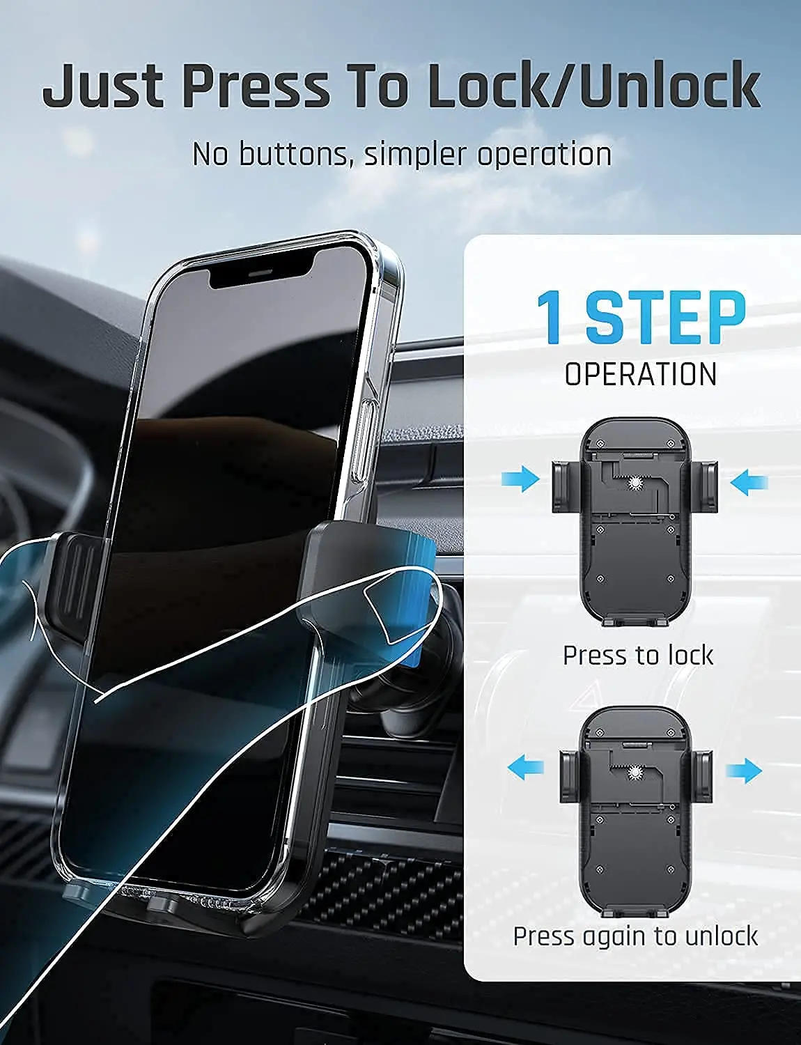 LISEN Soporte de teléfono ajustable para coche, soporte de teléfono de CD  para iPhone, soporte de coche ultra resistente, soporte para teléfono