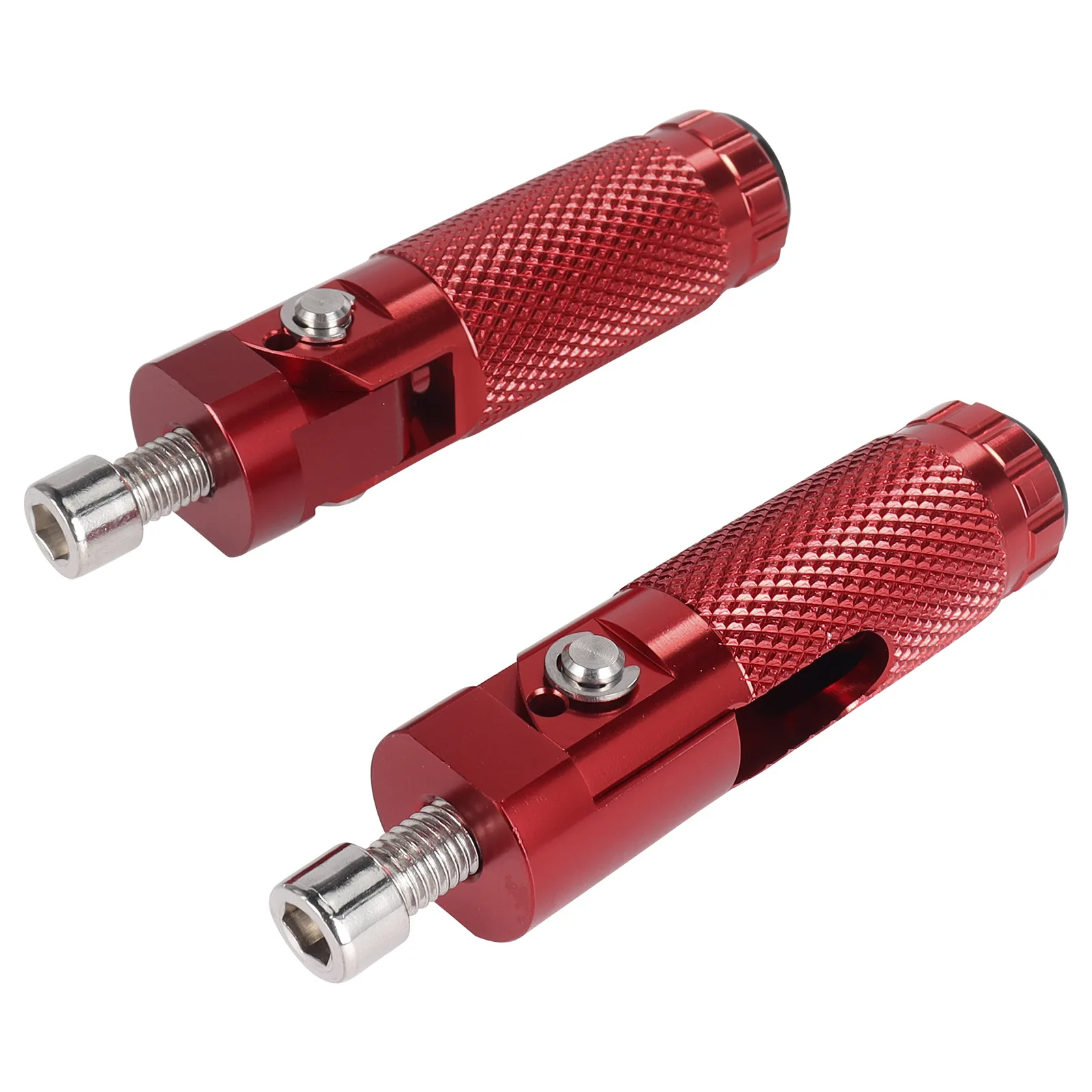 M8 Universal Motorcycle Footrests Footpegs Rear Pedals Set CNC Aluminum Folding Foot Rests Bike Part