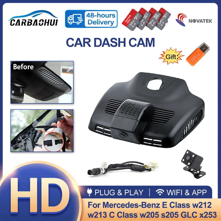 

New Plug and Play WIFI Car Dvr Dash Cam Camera for Mercedes Benz E Class w212 w213 C Class w205 s205 for Mercedes Benz GLC x253