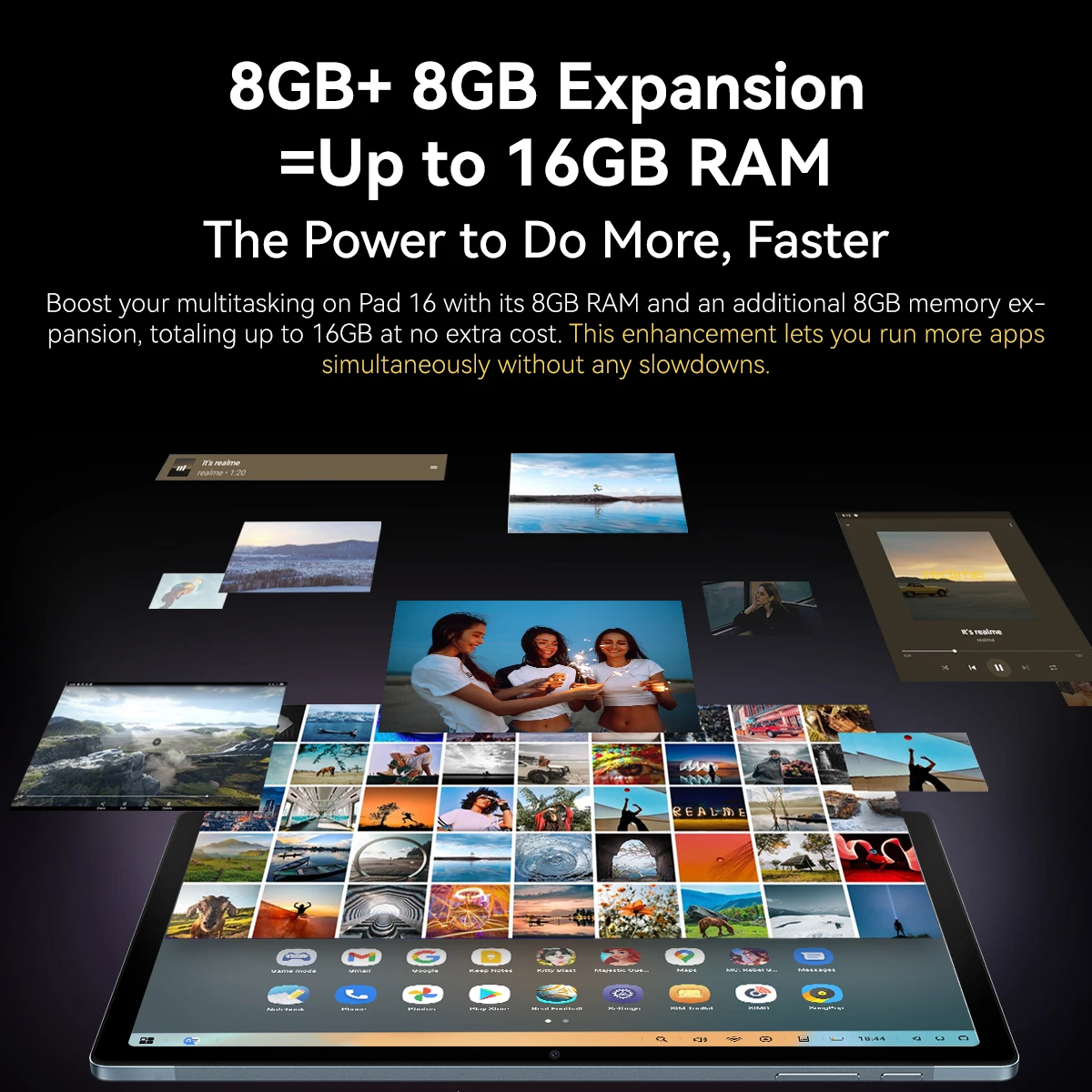 OSCAL 패드 16 태블릿, 10.5 인치 FHD + 디스플레이, 8GB 128GB, 256GB,8200mAh Unisoc T606 옥타 코어, 13MP 카메라, 안드로이드 13 태블릿, 블랙뷰