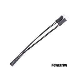 Dual Adapter Cable with Switch and LED Indicators - 10cm, 1 Female to 2 Male Splitter, 2 Pins (POWER SW)