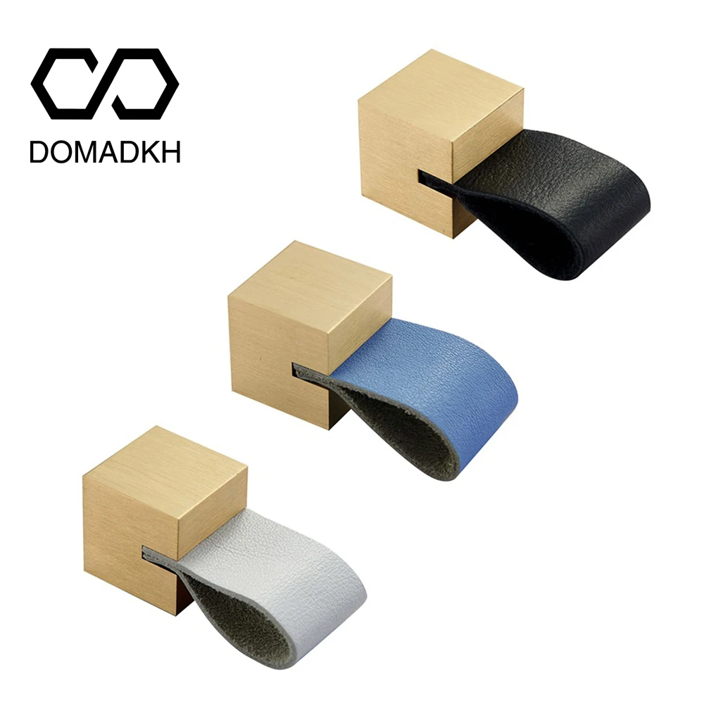 

Square Brass Cabinet Door Knobs Unique With Leather Drawer Pulls Nightstand Knobs Dresser Pulls Closet Handles Kitchen Hardware