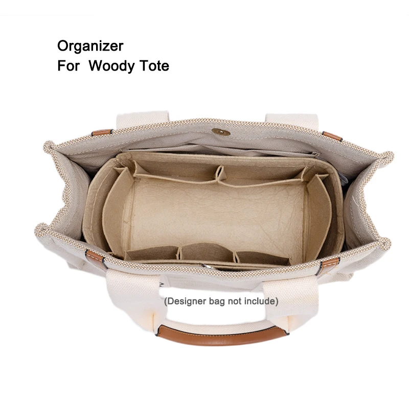 Purse Liner Organizer Insert,Felt Makeup Bag Storage with Ipad Pouch,Womens Luxury Handbag Tote Shaper,For Woody Tote Inner Bags