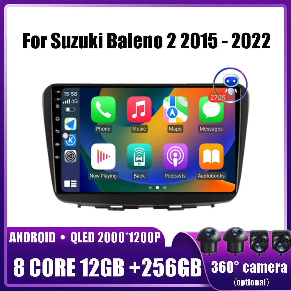 

Android 14 для Suzuki Baleno 2 2015 - 2022 автомобильный мультимедийный плеер головное устройство стерео GPS-навигация BT WIFI 2 din 4G DSP DVD