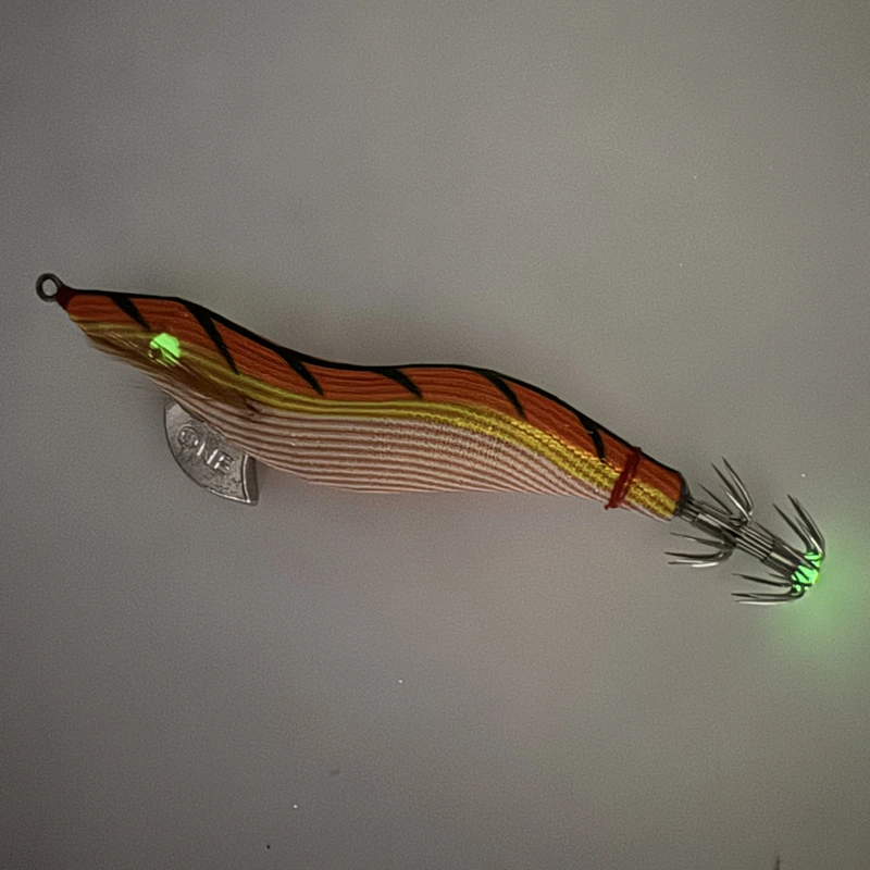 3.0 UV Pappelholz-Garnelenköder mit BKK-Haken, Egi Oktopus-Holzgarnelen-Leuchtköder, Oktopus-Tintenfisch-Köder – Detail 4