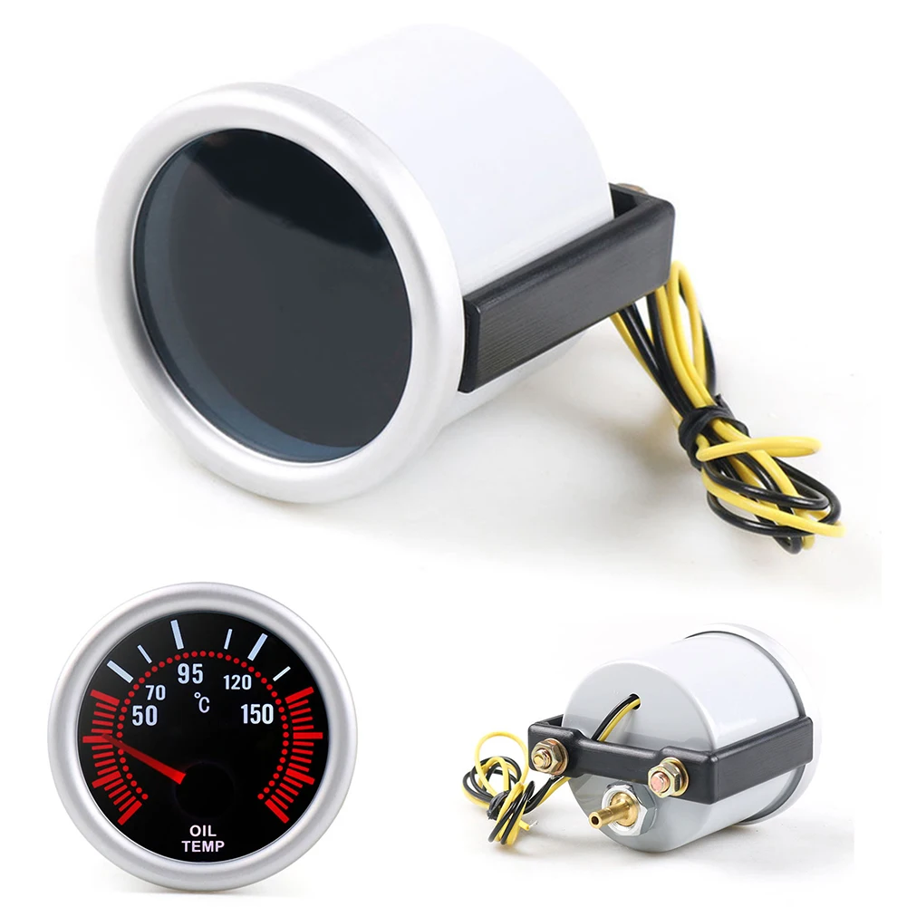 Gauge 1x Oil Temperature Replacement Universal White Light 12V 50~150 52mm Aluminum For Most Cars Plastic Durable