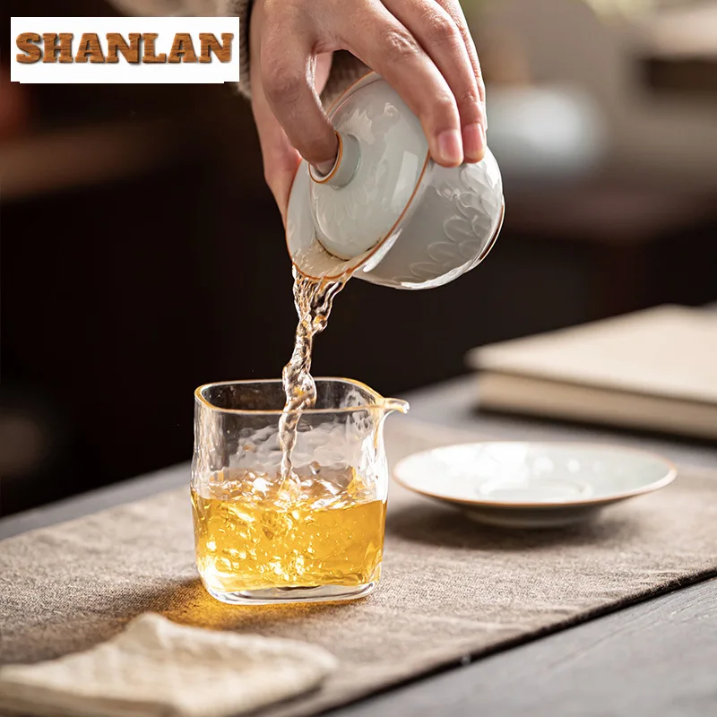 115ml Handmade Relief Lotus Petal Gaiwan Zen Anti Scald Three Talent Tea Tureen Tea Brewing Cover Bowl Ceremony Collection