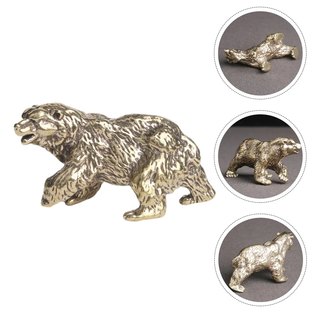 

Polar Bear Ornaments Statue Decorate Tea Pet Supply Delicate Figure Brass Decorative