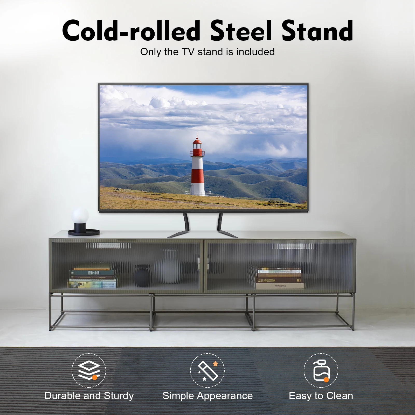 Universeller Tisch-TV-Ständer, maximale Belastung 35 kg, höhenverstellbarer Sockel mit bohrfreier Montage für 32-70 Zoll LCD-Fernseher – Detail 1