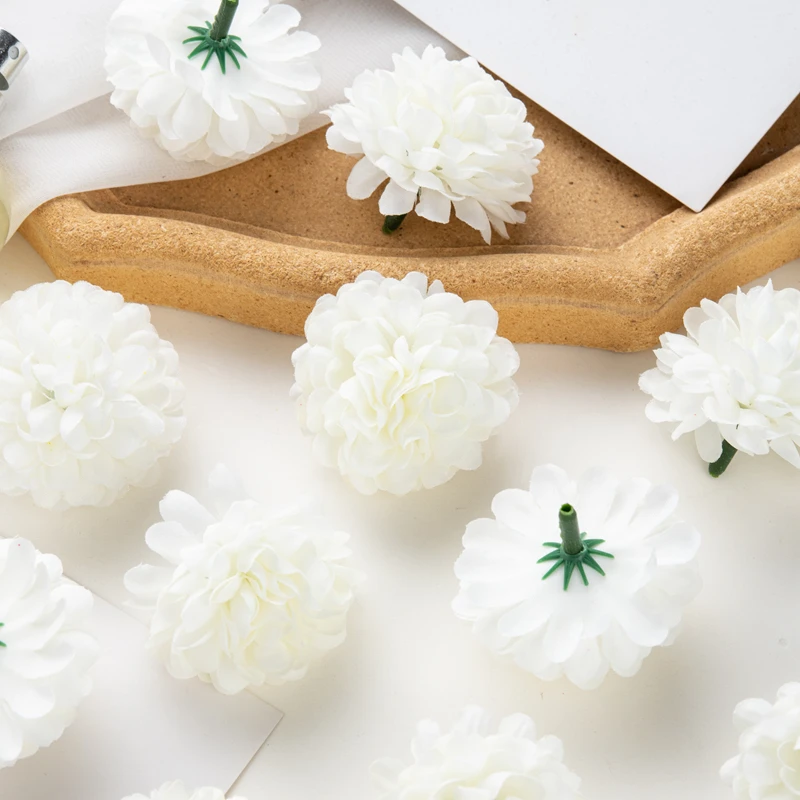 Description Picture 6 of item50PC Artificial Hydrangea Flowers Wedding Garden Rose Arch Home Party Decor Christmas Diy Candy Box Fake Silk Scrapbook Plants