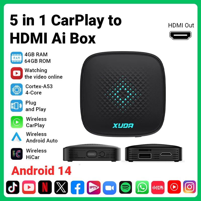 Redmaple Carplay AI Box HDMI分配器 Box AI Carplay New Redmaple Carplay AI Box HDMI分配器 Box AI Carplay New