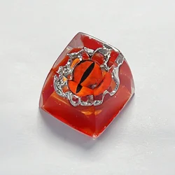 Artisan Resin Keycaps with Sun, Moon, and Star Design (Red - red eye)