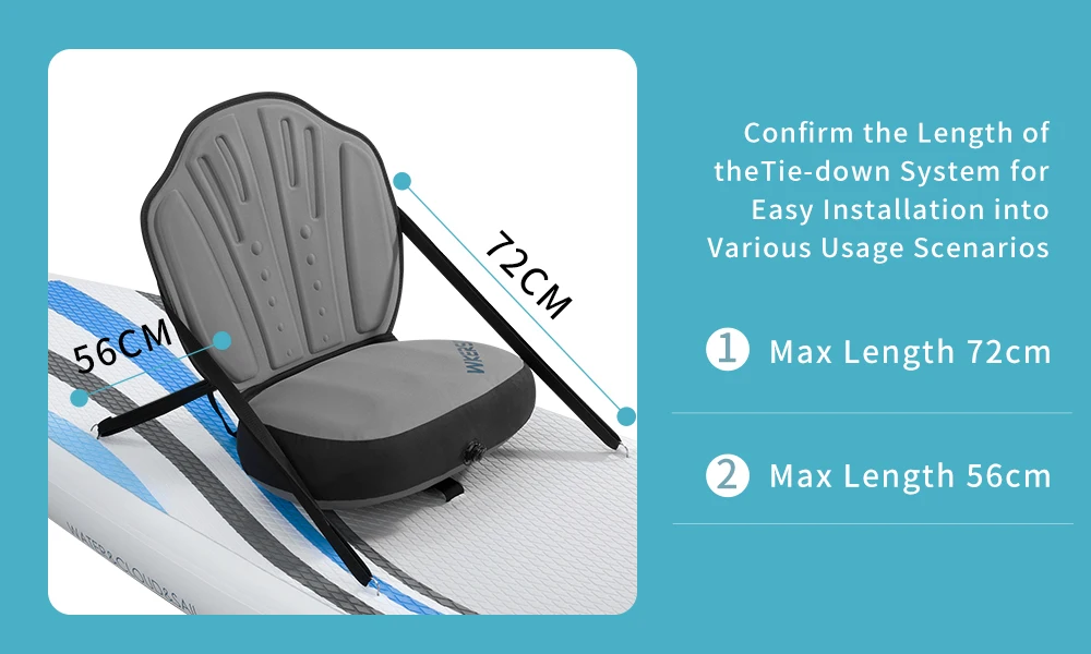 Aufblasbarer Paddleboard-Sitz Kajak-Sitz mit D-Ring zur Befestigung SUP-Sitz – Detail 3