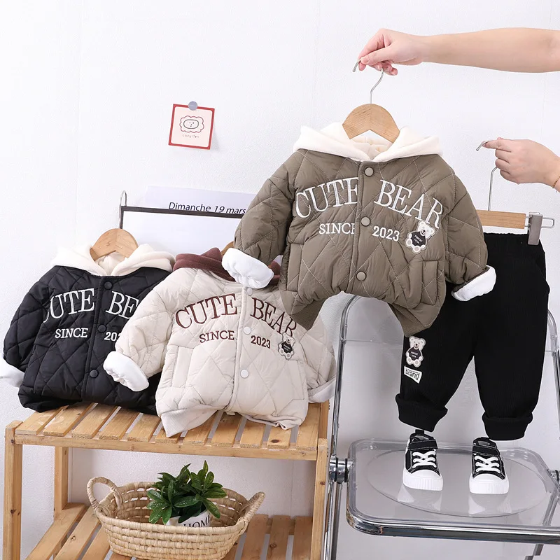 

2024 Spring Baby Boy Outfit Toddler Clothes Long Sleeve Crewneck Sweatshirts + Pants Clothing Sets