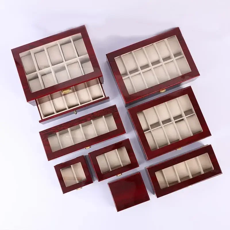 eco-friendly wooden watch box 1/2/3/5/6/10/12 slot watch gift box storage travel universal storage
