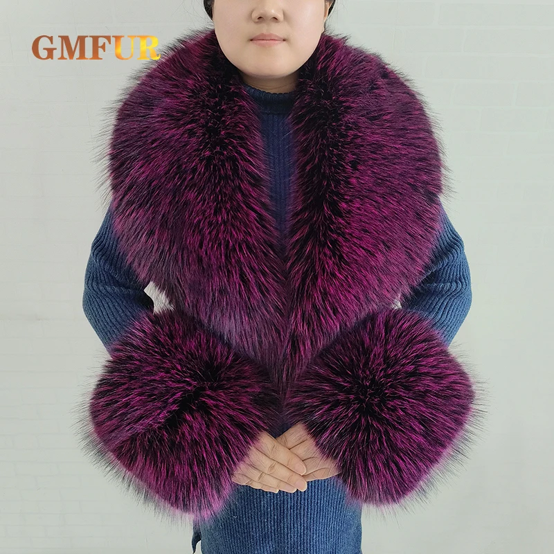 Collar Plus Size Mink Fur Coat Fur Collar Scarf Plus Size S 6XL