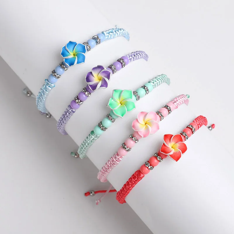 5 Stück Hawaiianische Plumeria-Blumen Perlenarmbänder Luau Sommer Strand Party Geschenk Aloha Tropische Geburtstagsdekoration Bohemian Hochzeit – Detail 7