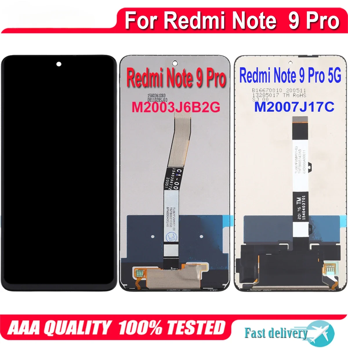 

For Xiaomi Redmi Note 9 Pro 4G 5G LCD Display Touch Screen Digitizer For Redmi Note9 Pro M2003J6B2G M2007J17C LCD