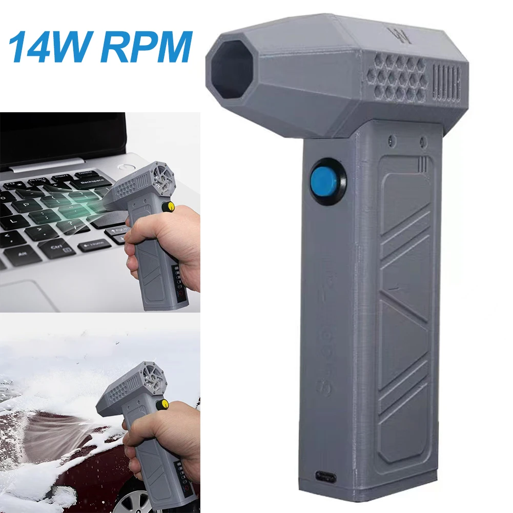 

140000RPM Handheld Duct Fan Brushless Motor Violent Blower 52M/S Portable Turbo Fan with Power Display Computer Keyboard Cleaner