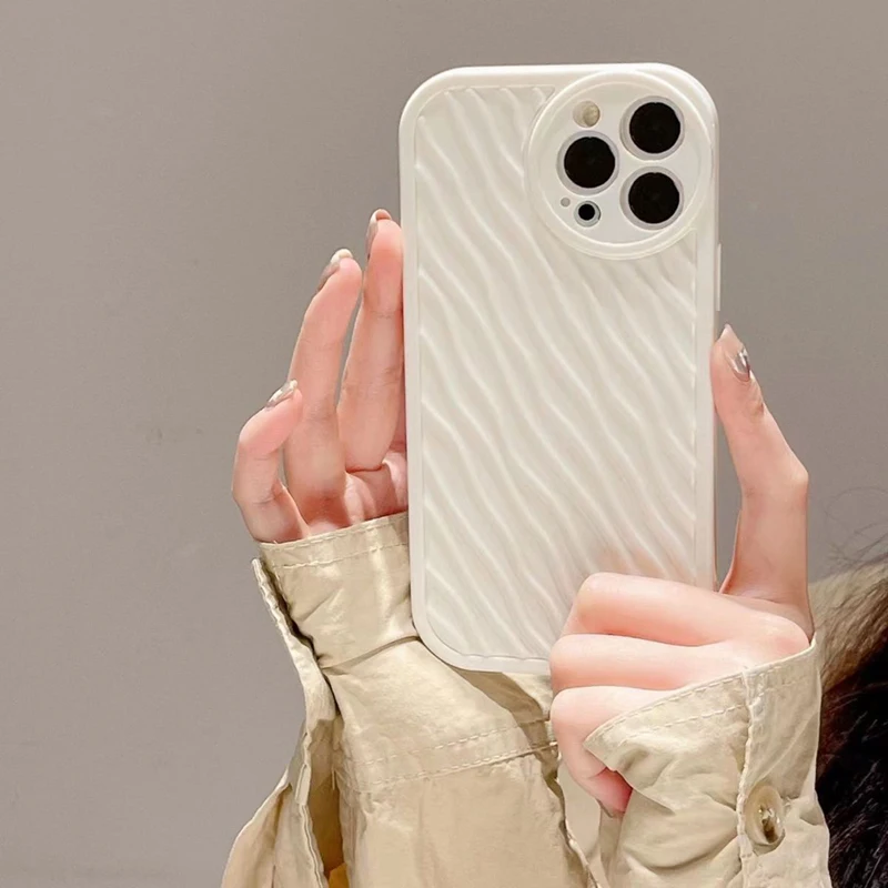 

Wavy Pattern Phone Case For IPhone 15 Pro Case Iphone 15 14 11 13 12 Pro Max 15 14 Plus 7 8 XR X Xs Max SE Lens Protection Cover