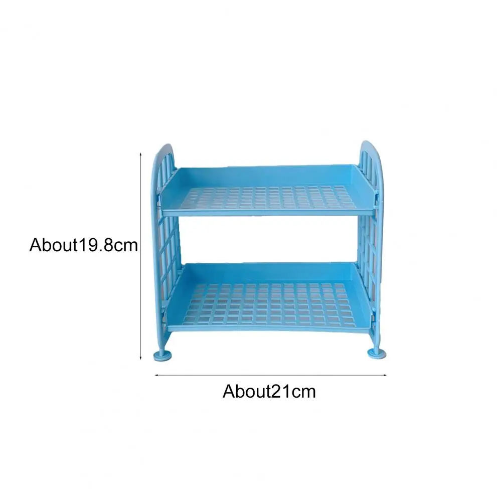 Kawaii Macaron Minimalist Desk Desktop Organizer Storage Rack Student Dormitory Folding Hollow Shelf Skin Care Storage Shelf