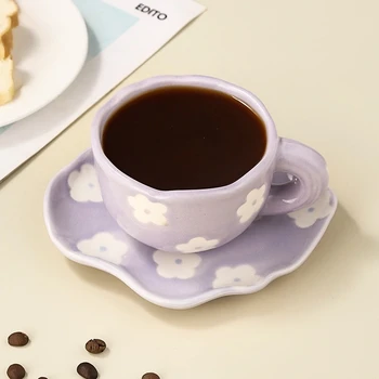 Handmade Ceramic Coffee Cup with Saucer 1