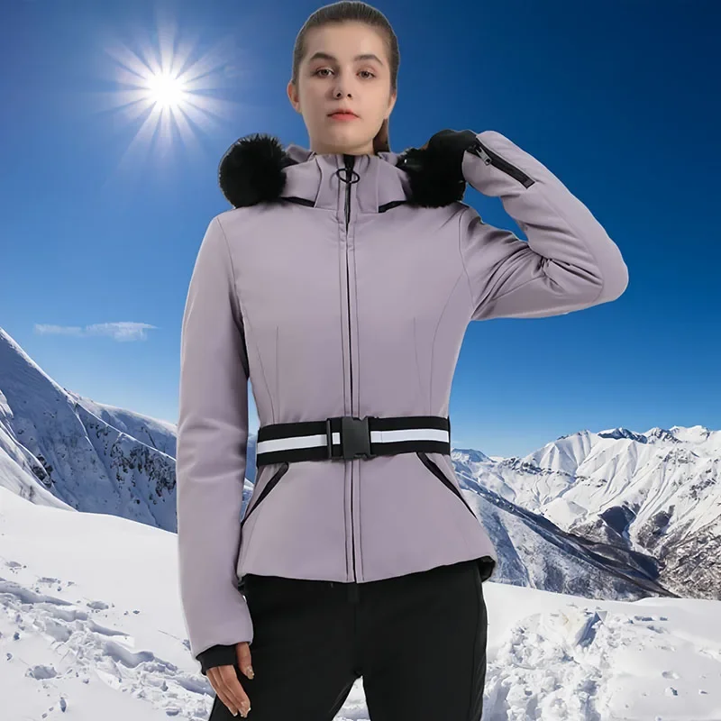 Ski Jackets Mountain Winter Hooded Woman Snowboard Clothes Outdoor Sports Skiing Overcoats Windproof Thermal for winter jacket ski jacket