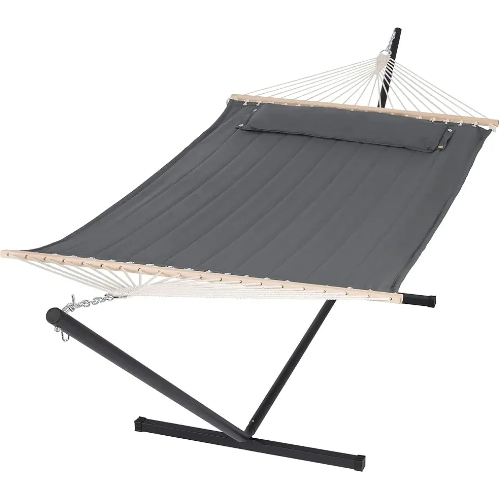 

SUNCREAT 2 Person Hammock with Stand, Heavy Duty Portable Hammocks, 450 lbs Capacity, Dark Grey