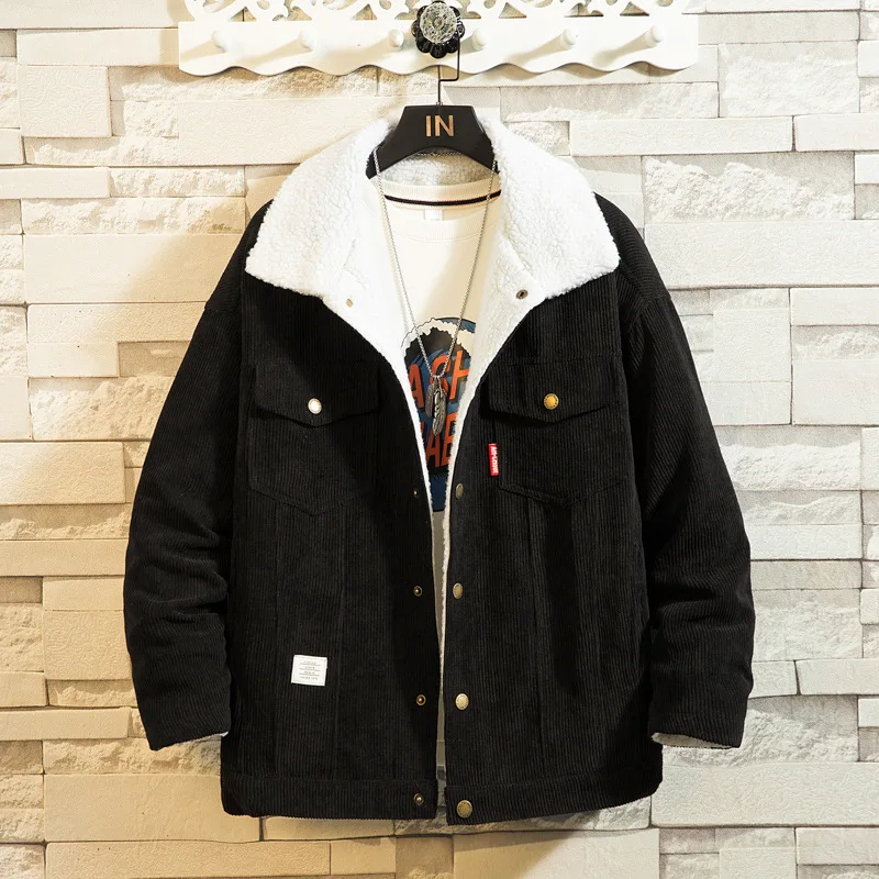 

Men 2022Autumn Winter Thicken Warm Corduroy Jackets Men's Outwear Hip Hop Coat Male Teen Casual Jacket Colorful Trendy Clothes