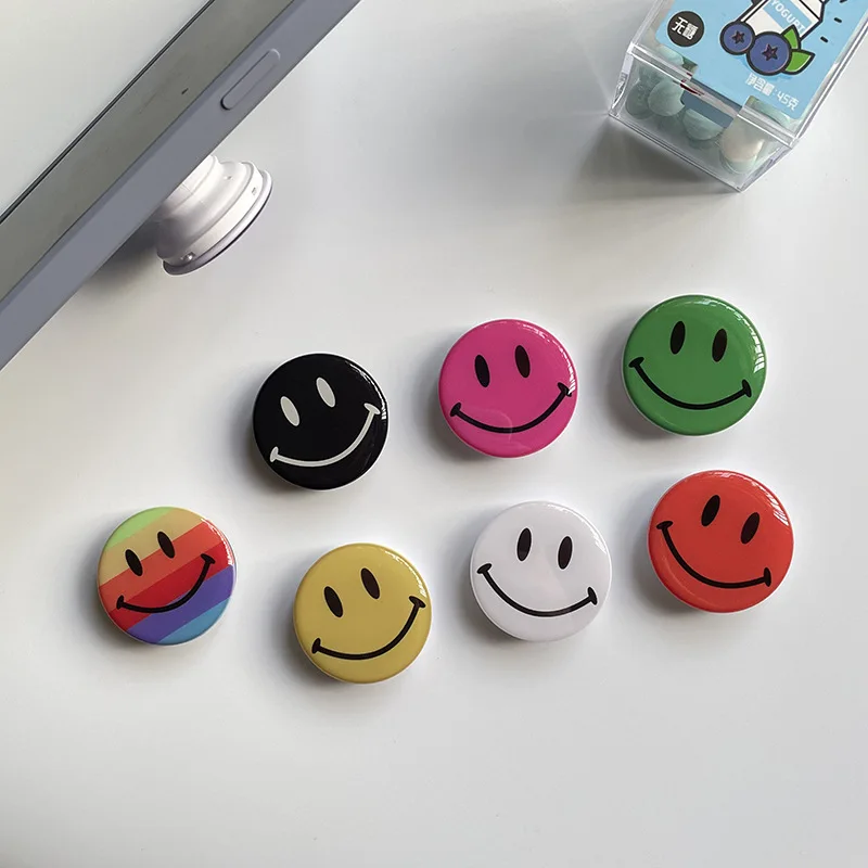 Korea Epoxy Smile Phone Holder Griptok Multi Color Smart Phone Holders For IPhone 11 12 13 Pro Max XS XR Mini 7 8 Plus Grip Tok phone charging stand