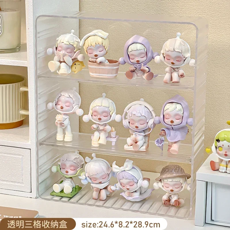 Millet Blind Clear Display Box Stand Case Showcase Small Figures Shelf Acrylic Dolls Storage Jenga