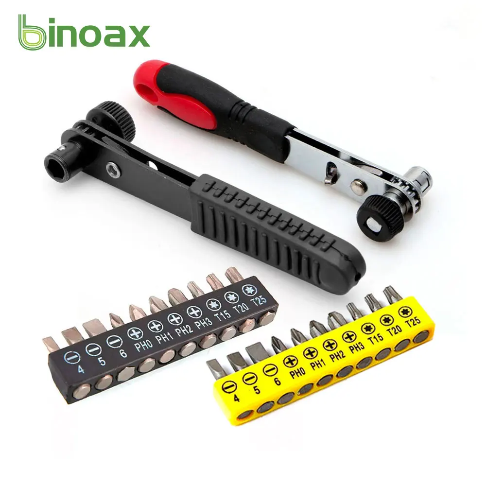 Binoax Mini Chiave A Cricchetto Rapida 1/4 "Asta Per Cacciavite 6.35 Strumento Per Chiave A Bussola Rapida Con Punta Per Cacciavite Da 10 Pezzi