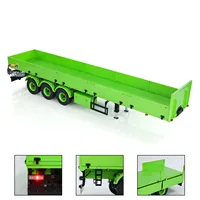 NEW 1/14 Metal Semi Trailer 3 Axles Manual Lifting Legs Lights for RC Tractor Truck DIY TAMIYAYA Lorry Model RC Dump Truck Toys 1