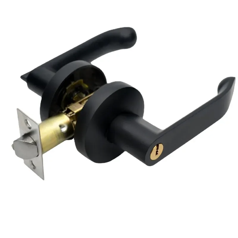 

Black Sphere Lock for Room and Bathroom, Universal Bedroom Indoor Door Handle, Sphere Three-Bar Lock, Bedroom Door Lock