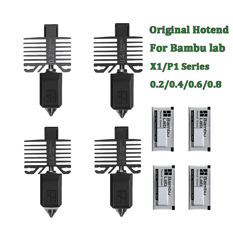 Original X1/P1 Series Hotend Kit Hardened Steel Nozzle 0.2/0.4/0.6/0.8mm For Bambu lab X1C X1 P1P P1S 3D Printer Parts