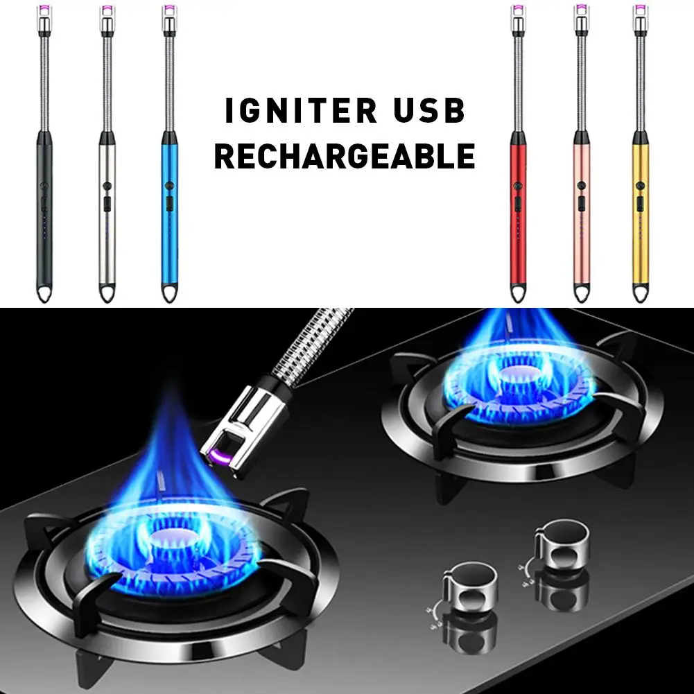 Electric Arc Lighter USB Rechargeable Portable Flameless Candle Lock Stove Safety Gun Lighter Ignition Eco-Friendly Gas V3A7 electric arc igniter