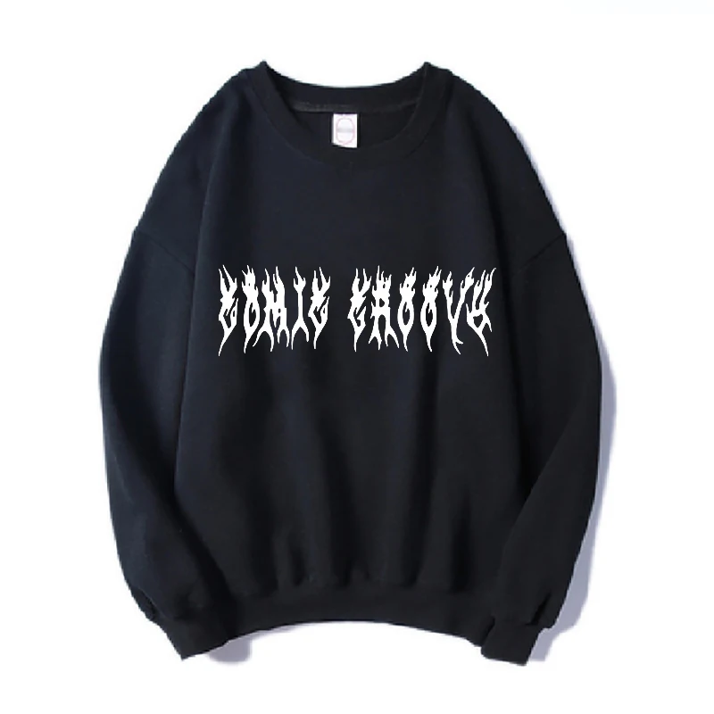 

Y2K Gothic Street Art Font Print Crew Neck Hoodie Men and Women Punk Harajuku Hip Hop Sweatshirt Gothic Top