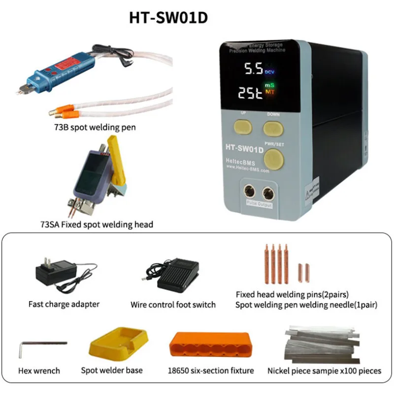 Iron-lithium Power Battery Spot Welder Aluminum to Nickel Capacitor Storage Spot Welding Machine LED Digital Display MAX 0.5mm 3