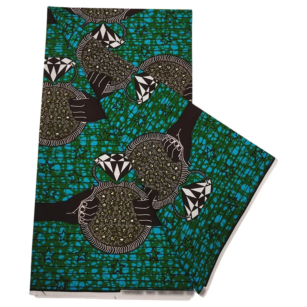Lovely Real Wax Print Cotton Fabric Dutch Wax African Cloths 6 Yards For Sewing Good-Looking Garment 10W4