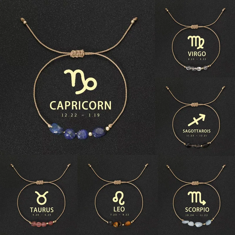 Natural Stone Beads Bracelet for Women 12 Zodiac Signs Leo Capricorn Aries Taurus Friendship Couple Birthday Anniversary Gifts 1 Natural Stone Beads Bracelet for Women 12 Zodiac Signs Leo Capricorn Aries Taurus Friendship Couple Birthday Anniversary Gifts 1