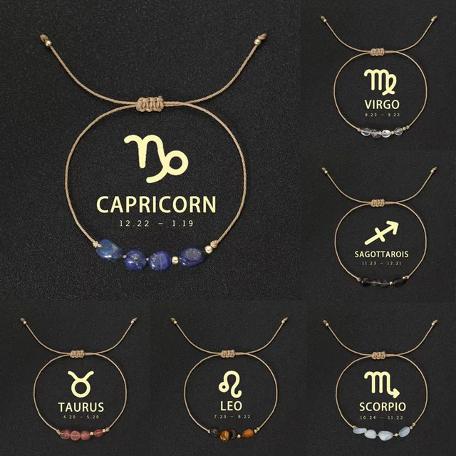 Natural Stone Beads Bracelet for Women 12 Zodiac Signs Leo Capricorn Aries Taurus Friendship Couple Birthday Anniversary Gifts 1 Natural Stone Beads Bracelet for Women 12 Zodiac Signs Leo Capricorn Aries Taurus Friendship Couple Birthday Anniversary Gifts 1