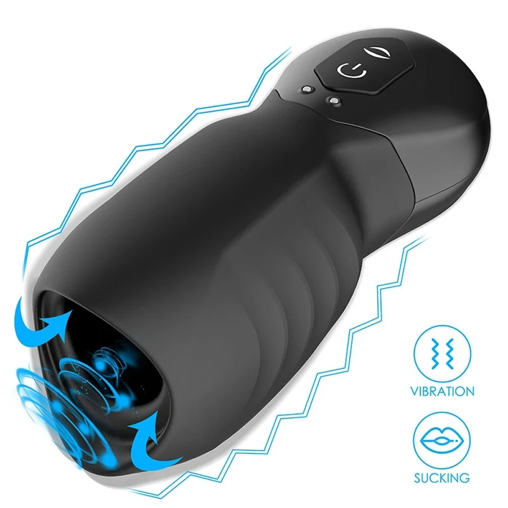 Manlig masturbator automatisk vibration avsugning riktig luft sugande maskin onanikopp sexleksaker vuxen_voghion.com