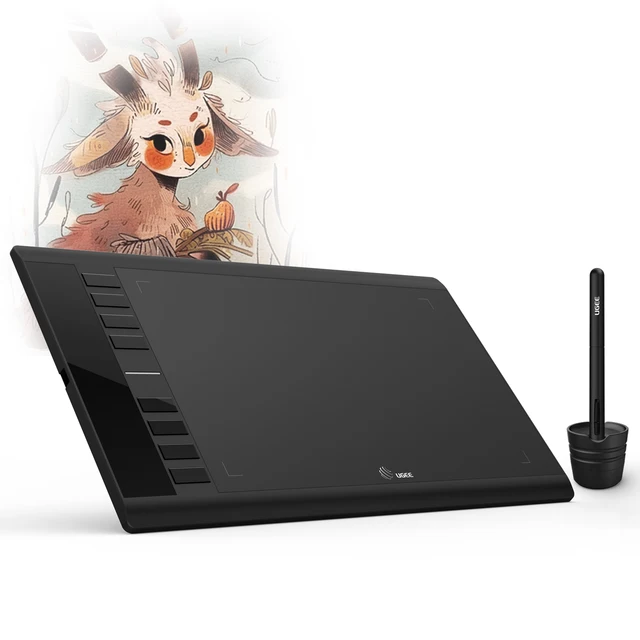 UGEE M708 10" Graphics Tablet 8 Hotkeys Digital Pen Drawing Tablet 8192 Stylus 266RPS for Win11/10/8/7, Mac OS, Chrome PC Laptop 1