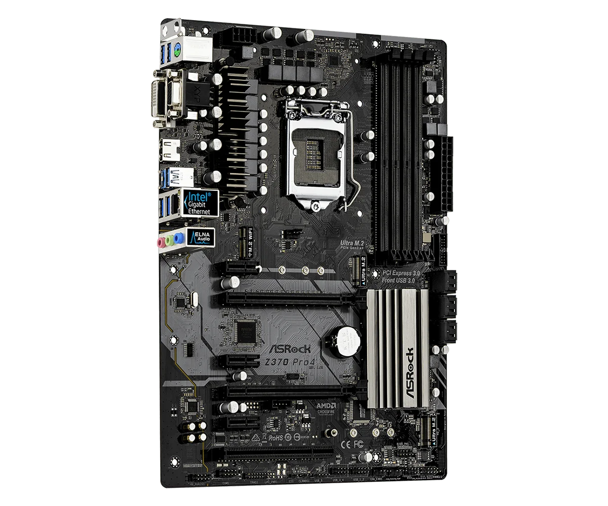 ASRock Z370 PRO4 Motherboard Intel Z370 LGA 1151 M.2 DDR4 64GB