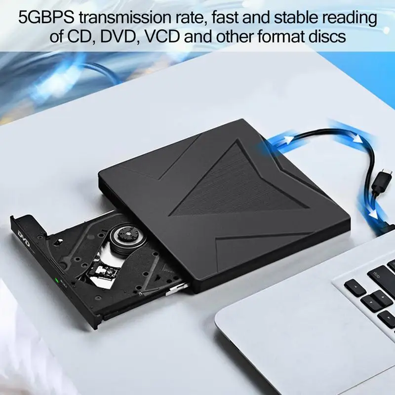 노트북용 외장 CD 드라이브, USB 3.0, 휴대용 CD 플레이어 및 라이터, 고속 CD ROM 리더, 리라이터 라이터, 외장 디스크
