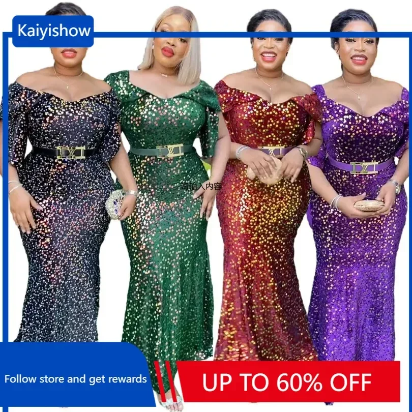 

Wedding Elegant African Evening Dresses for Women Plus Size Party Long Maxi Dress Dashiki Ankara Outfits Robe Africa Clothing