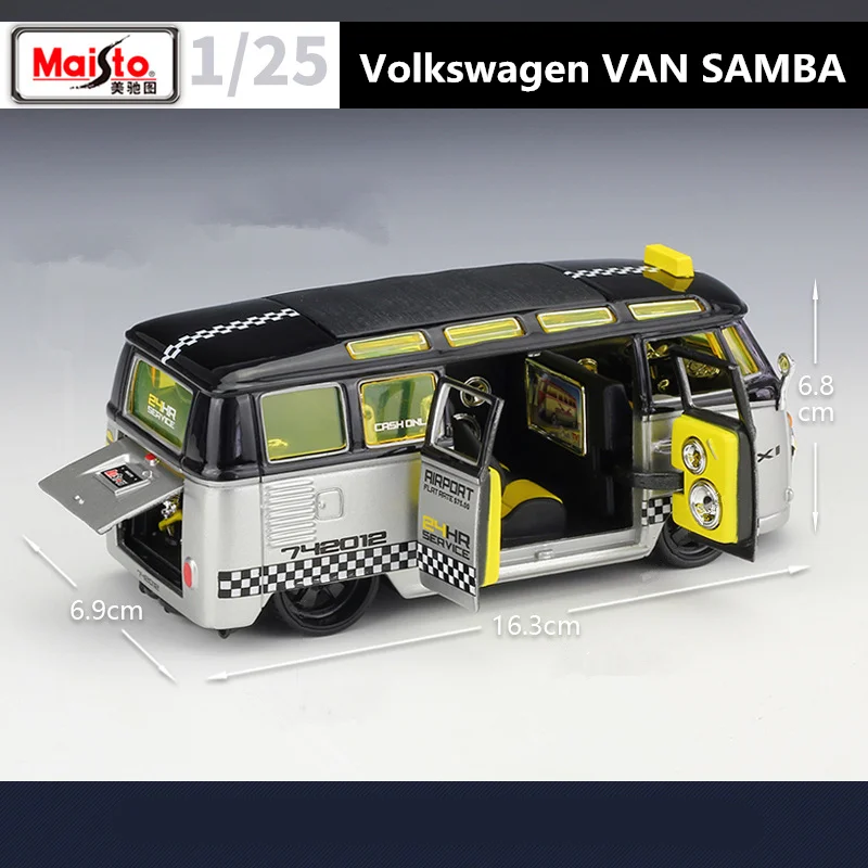 Maisto 1:25 Volkswagen VAN SAMBA Alloy BUS Car Model Diecast Metal