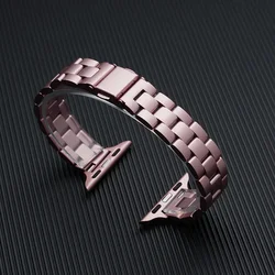 Elegant Slim Stainless Steel Watch Band Bracelet - 41mm 40mm 38mm (Rose pink 5)
