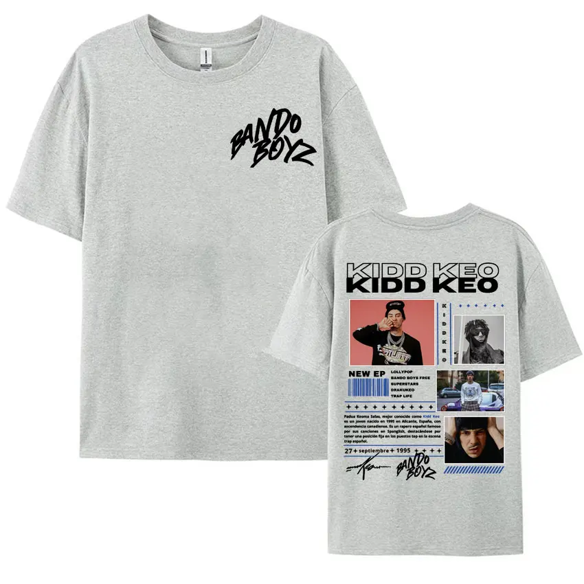 Rapper Kidd Keo Bando Boyz Tour Merch Tee Shirt Men's Women Harajuku Hip Hop Punk Street T-shirt Casual Cotton Oversized T Shirt 5